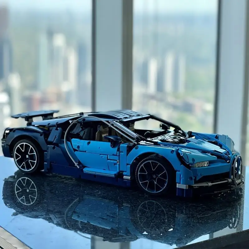 4031pcs MOC sports car series building block assembled blue sports car model, birthday gift and holiday gift for car lovers