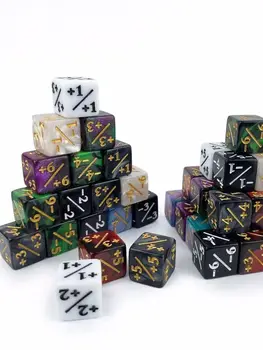 12-teiliges MTG-Würfelzähler Magic The Gathering Counters Life Tokens Negative Plus One Dice Set für MTG, TCG, Kartenspielzubehör