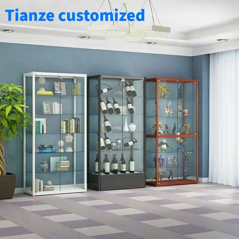 

（customized）Retail Upright Awards Display Showcase Vitrine Showcase Aluminum Glass Display with LED