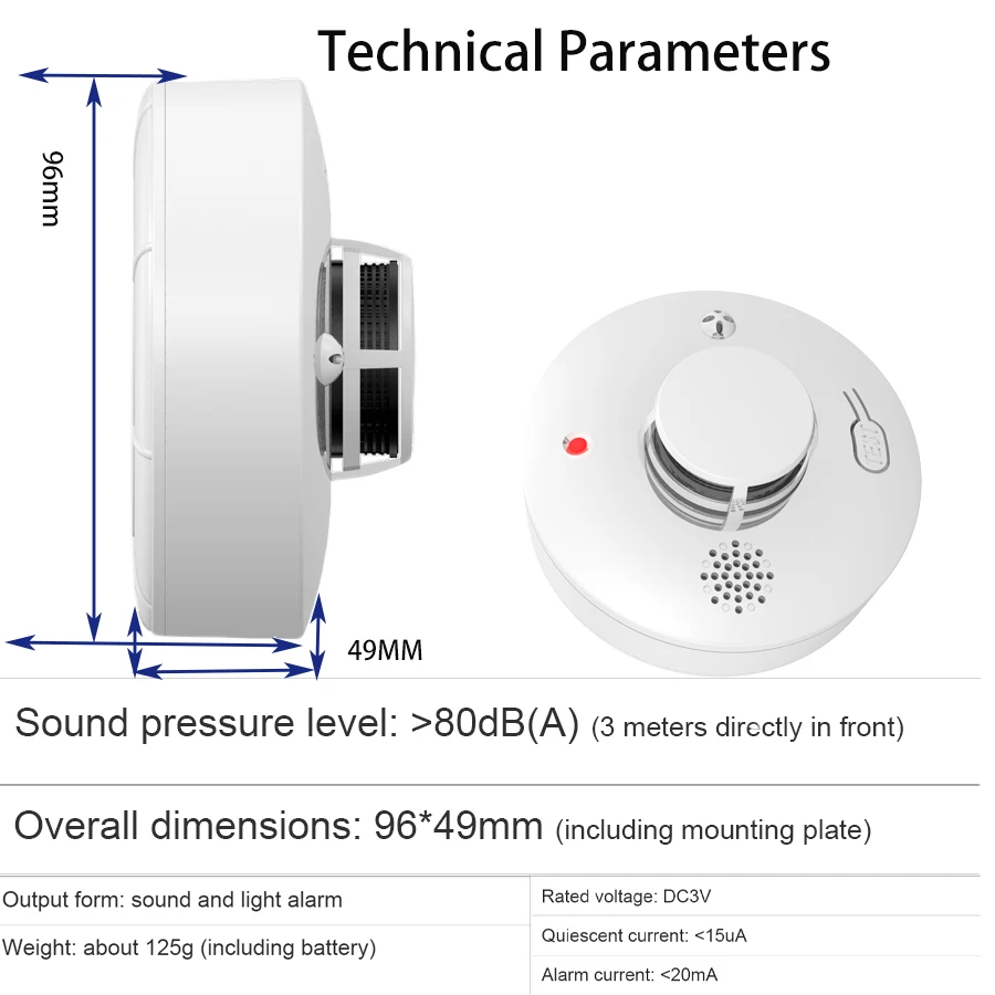 WiFi Zigbee 433MHz Photoelectric Smoke Alarm High Sensitivity Fire Alarm Home Security System Firefighters For Bedroom, Kitchen