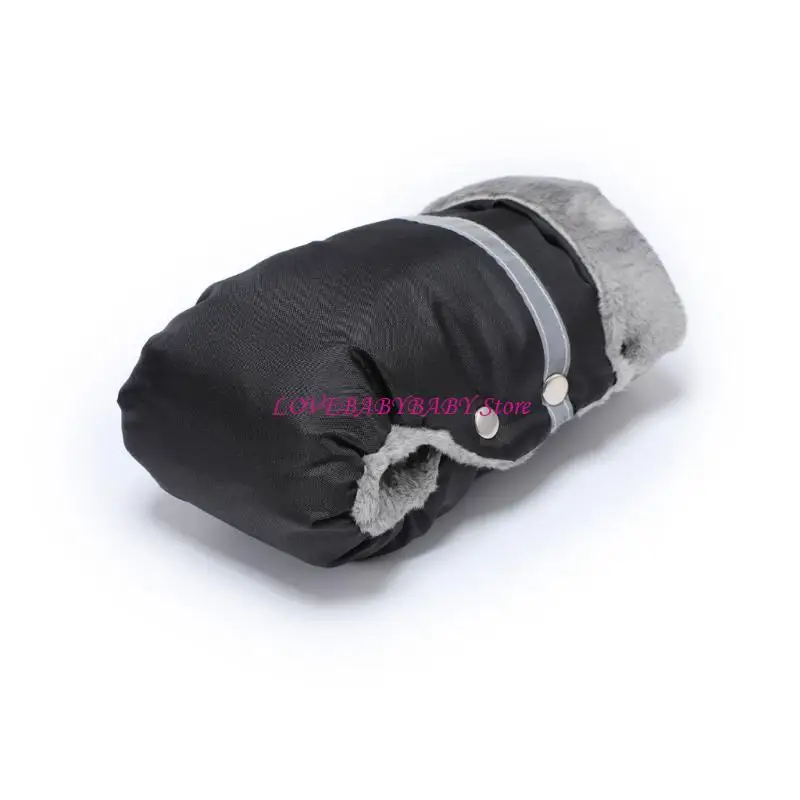 

Baby Stroller Gloves Winter Thick Warm Hand Muff Cold Weather Windproof Fleece and Cotton Pram Gloves for Pushchair Cart 4XBC