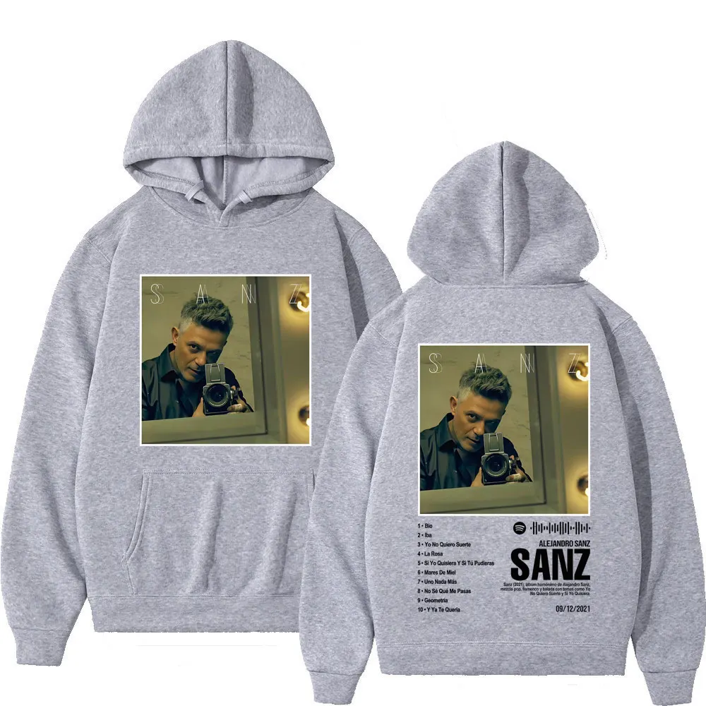 المغني أليخاندرو سانز ألبوم الجرافيك هوديس الرجال النساء خمر موضة البلوز الهيب هوب كنزة بمقاس كبير الخريف والشتاء