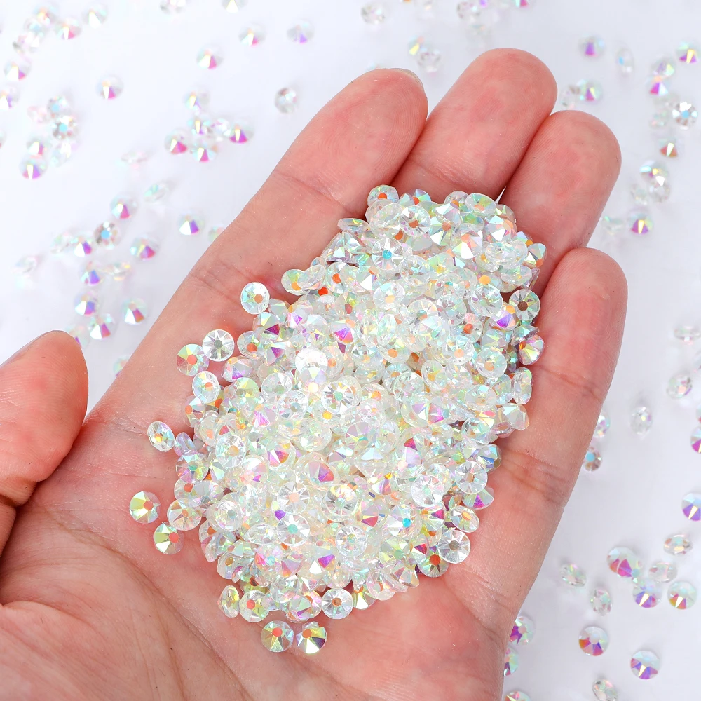 2088 High Quality SS10-SS30 AAAAA Rhinestones Crystal AB Unfoiled Flatback 8 Big 8 Small 16cut Strass DIY Nail Art Stone