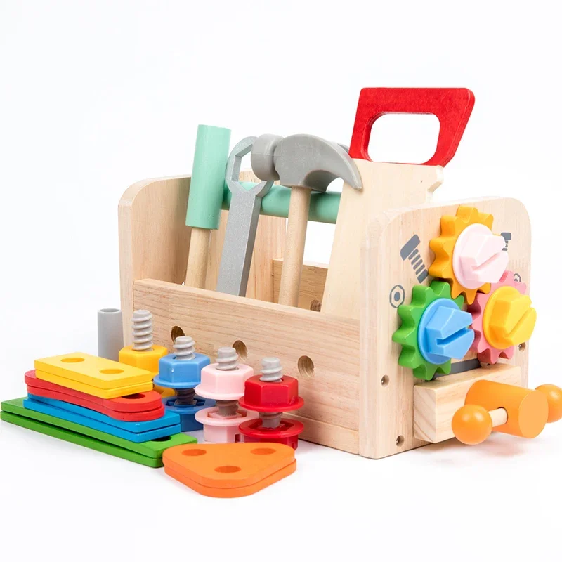 Houten gereedschapsset voor kinderen Montessori werkbankconstructie Educatief speelgoed voor kerstverjaardagscadeaus voor jongens