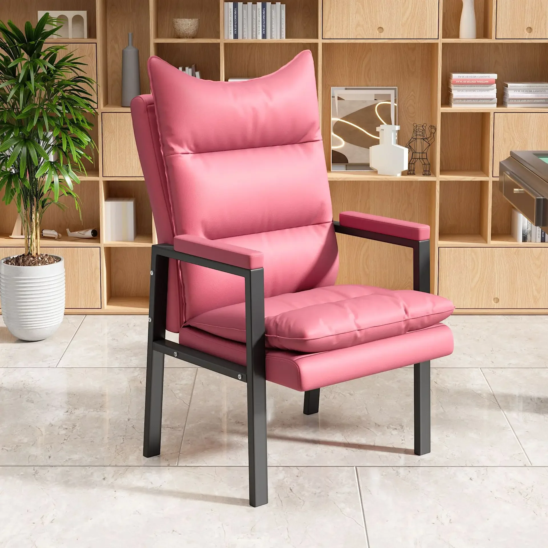 Comfortable and sedentary mahjong house teahouse household cat paw leather backrest stool