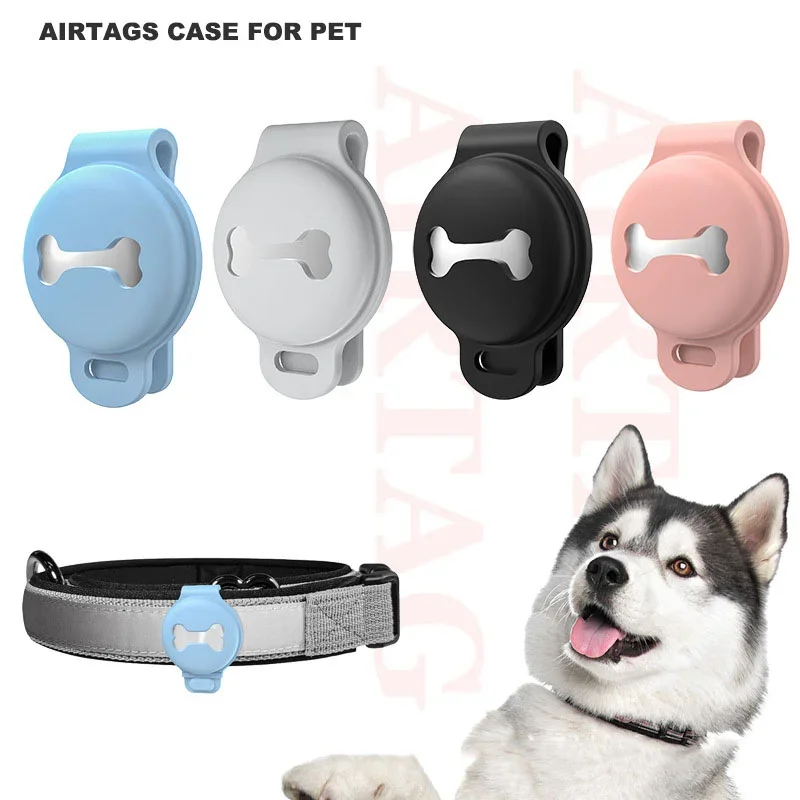 For Apple Airtag Case Dog Cat Collar Finder Colorful Luminous Protective Silicone Case For Apple Air Tag Tracker Holder Cover