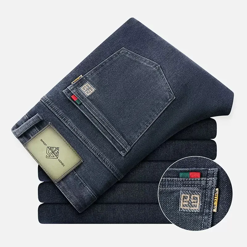 

Autumn and Spring New Fashion American Vintage Straight Leg Denim Pants for Men Casual Comfortable Breathable Elastic Jeans