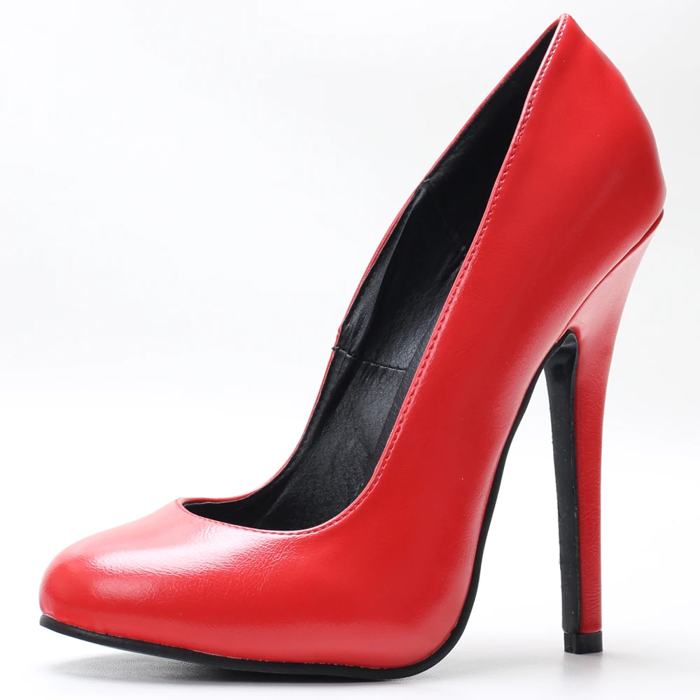 5.5 Inch Stiletto High Heel Unisex Sleek Night Club Round Toe Pump Plus Size Shoes Party Shoes Size36-46 In Stock