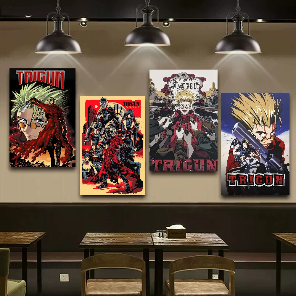 Anime Trigun Anime Posters Sticky Whitepaper Sticker DIY Room Bar Cafe Kawaii Room Decor