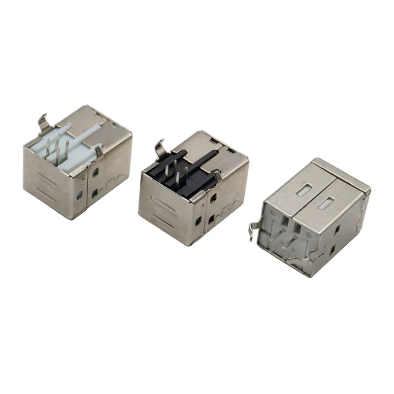 10Pcs USB Type B Female Socket Printer Data Interface Connector Repair Jack Port Right Angle 4Pin PCB DIP USB B Soldering Adapte