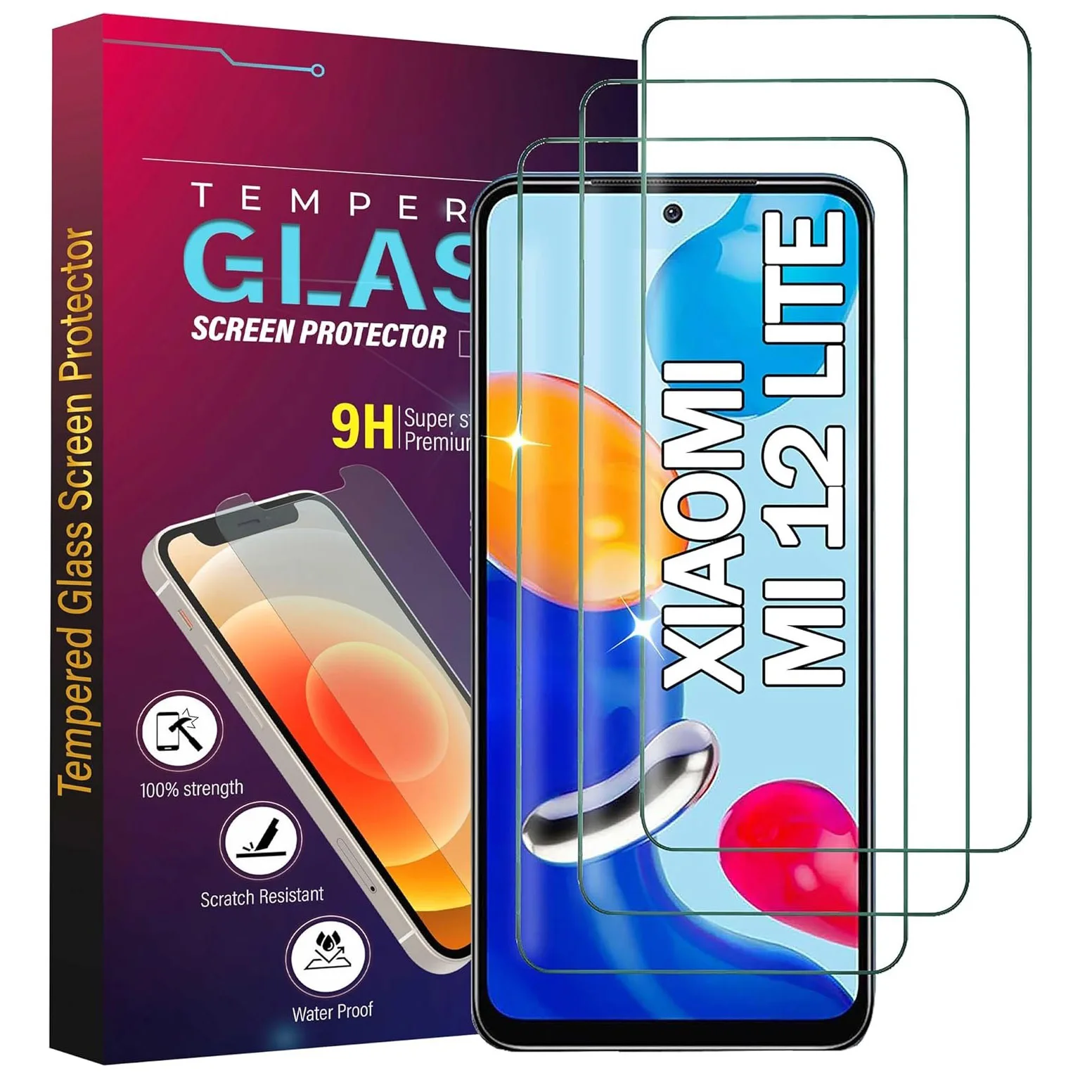 

3pcs Tempered Glass Screen Protectors For Xiaomi 12 Lite/Xiaomi 12T/Xiaomi 12T Pro Glass Film