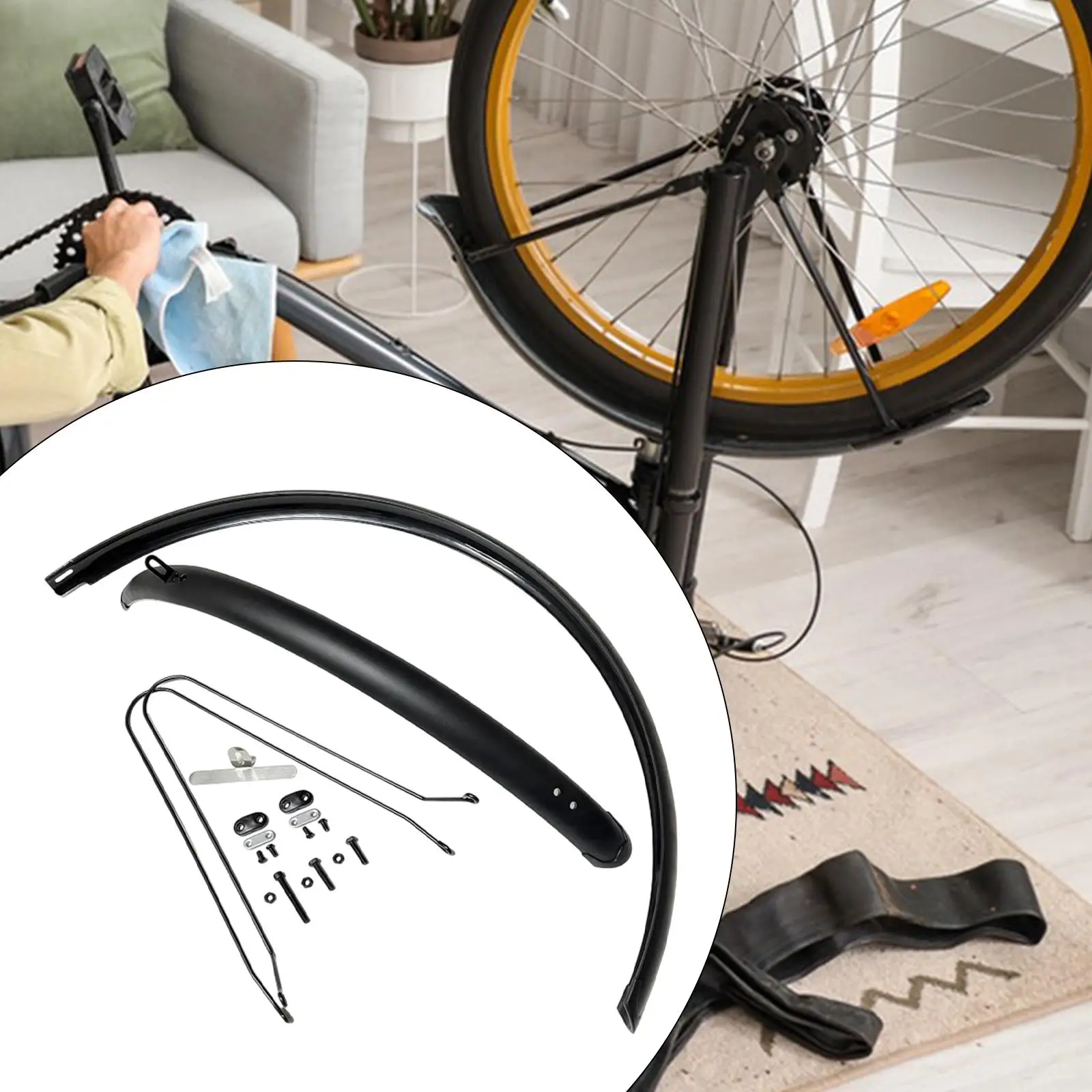 

700C Road Bike Mudguard PVC Front Rear Mudflap Set Narrow Tire Protector Universal Bike Accessories for Outdoor Mountain Bike