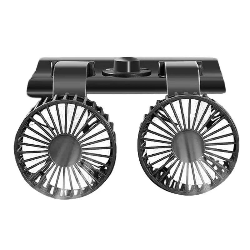 Car Fan Vehicle Double Head Cooler For Dashboard Electric 2-Speed Double Head Low Noise Strong Dashboard Back Seat Cooling Fans