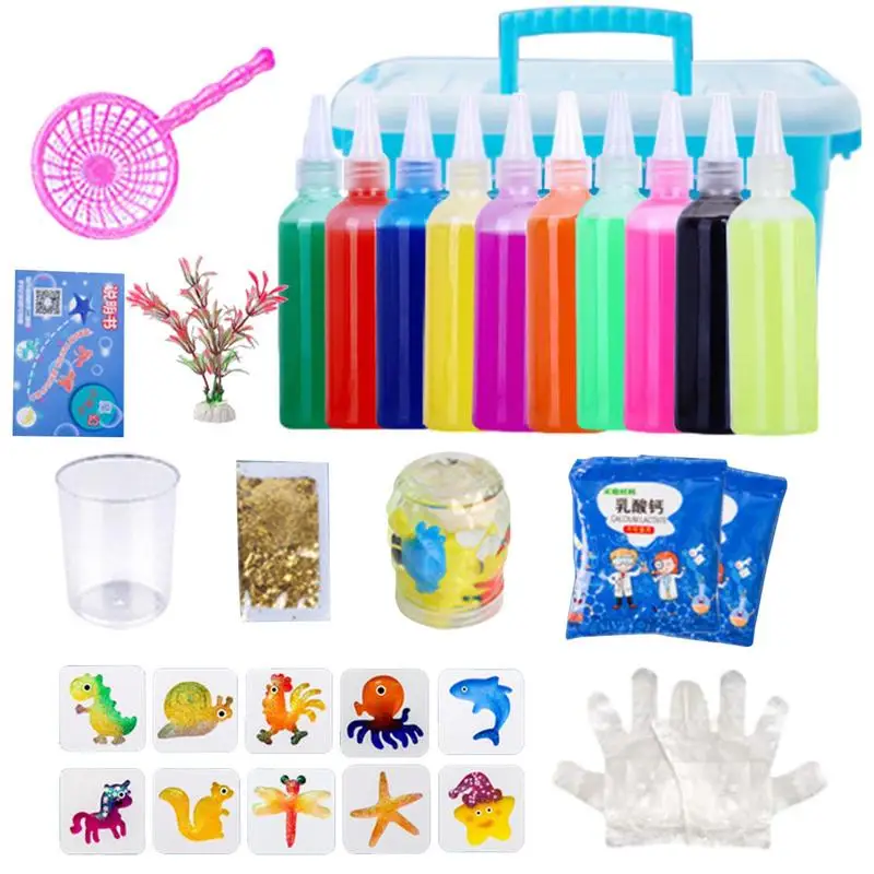 3d Magic Gels Kit Magic Water Elf Water Dier Kralen Kit Kids Handgemaakte Leuke Puzzel Mal Water Kralen Elven Speelgoed Doe-Het-Zelf Puzzel 10