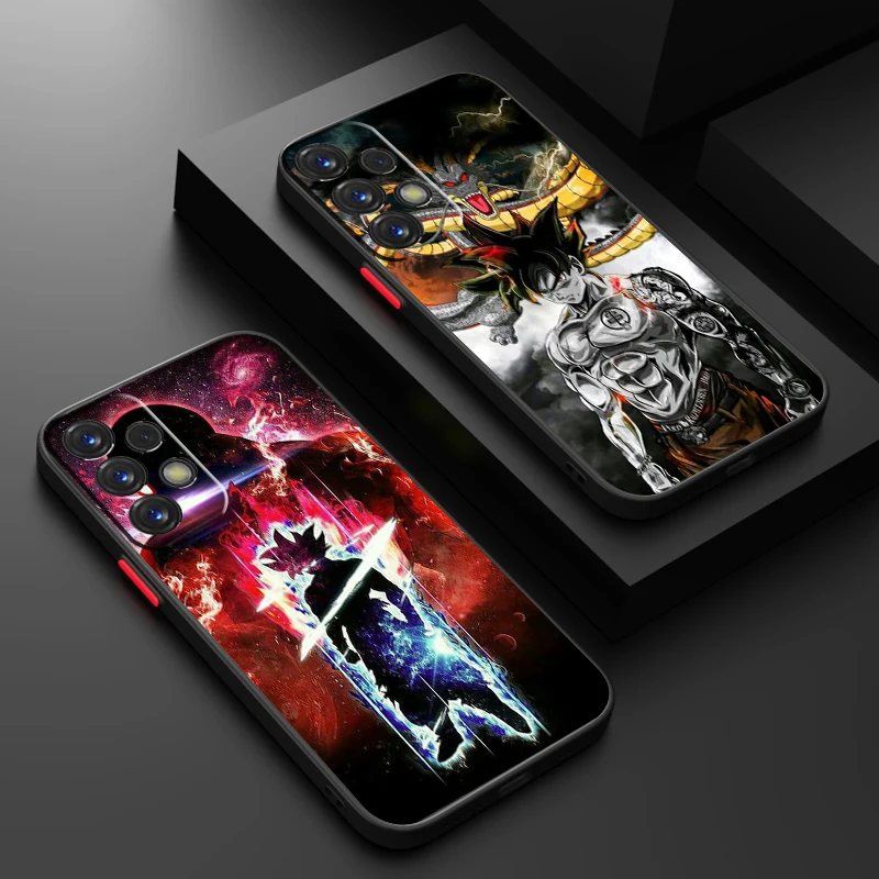 Fashion D-Dragon Ball Goku Frosted Translucent For Samsung Note 20 A35 A03 A54 A35 A22 A34 A14 A24 A04 A55 5G Funda Phone Case