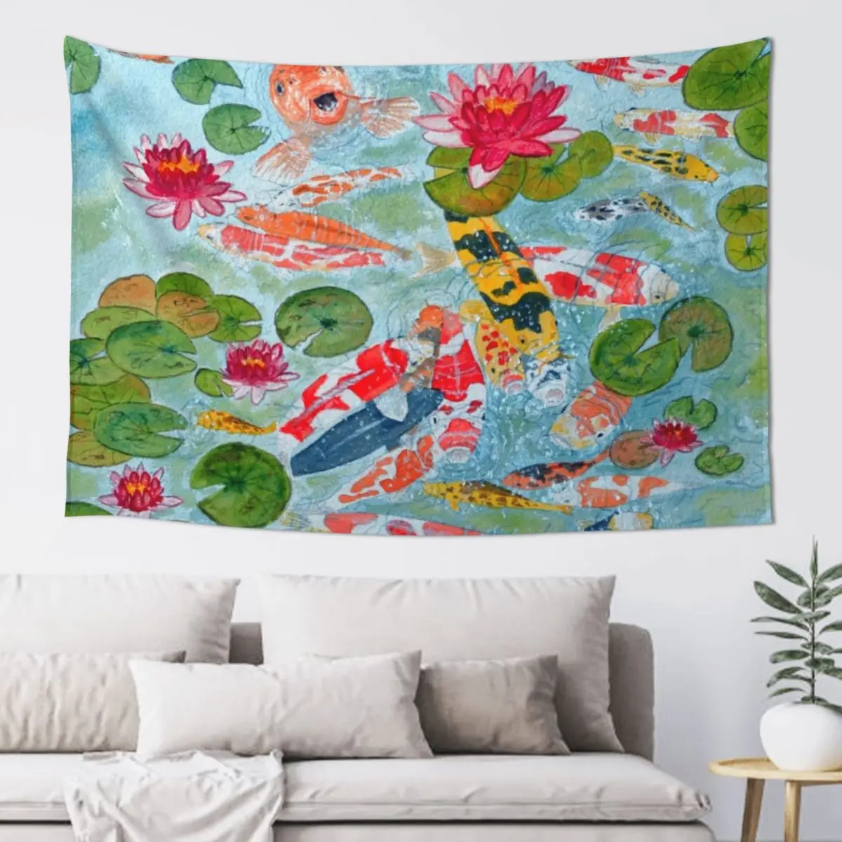 

Koi Carp Galore Tapestry Wallpaper Cute Room Decor Tapestry