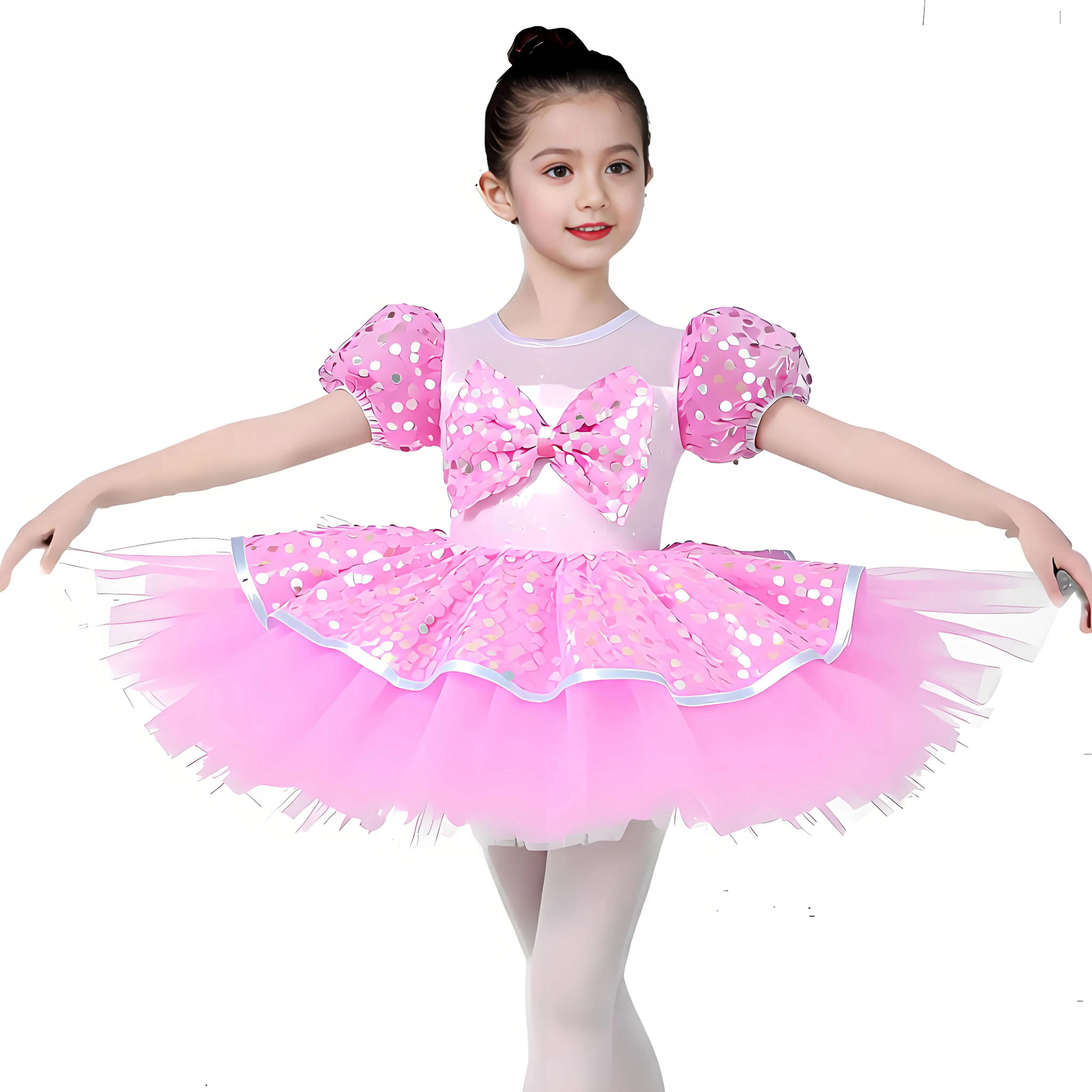 

Профессиональная балетная пачка для девочек, розовое лебединое озеро, блинная пачка, праздничное платье балерины, детский балетный танцевальный костюм для фигурного катания