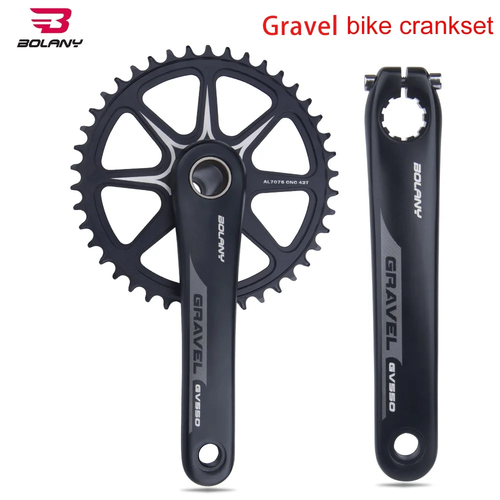 

Bolany Gravel Bicycle Crankset 170mm Single Chainring 10/11 Speed CNC Wide and Narrow Sprocket 42T For Off-Road Crank Set