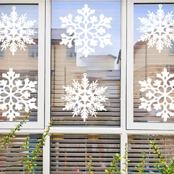 6 large white snowflake decorative wall stickers, 12 inch large snowflake winter indoor Christmas tree window decorative sticker