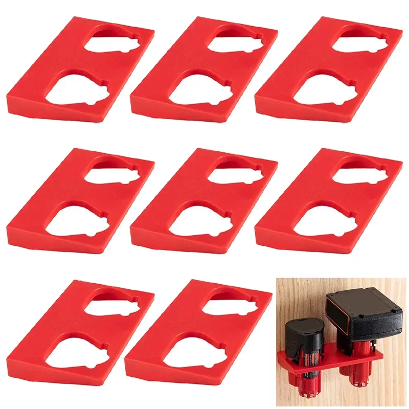 

NEW 2-5Pcs Battery Holder for Milwaukee 12V Li-ion Battery 2 Cavity Wall Mount Battery Dock Holder Fit for Milwaukee 12V Storage
