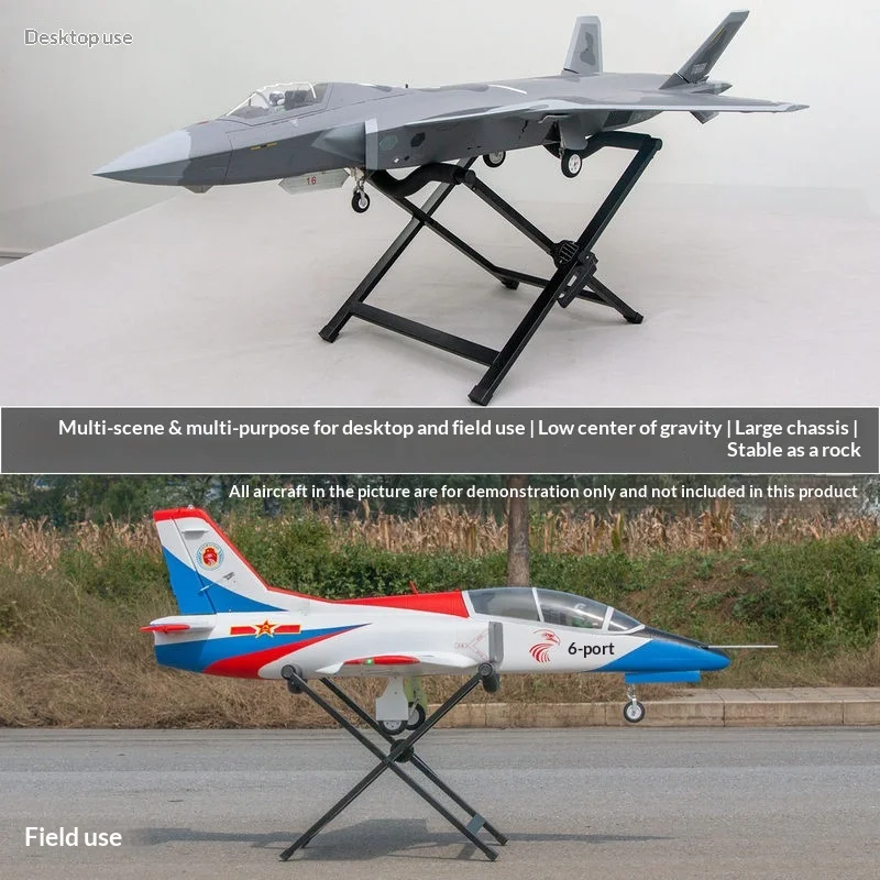 FLYFANS Heavy Duty Metal RC Airplane Stand Adjustable Multi - Use Desktop & Field Stand For RC Fixed - Wing Aircraft