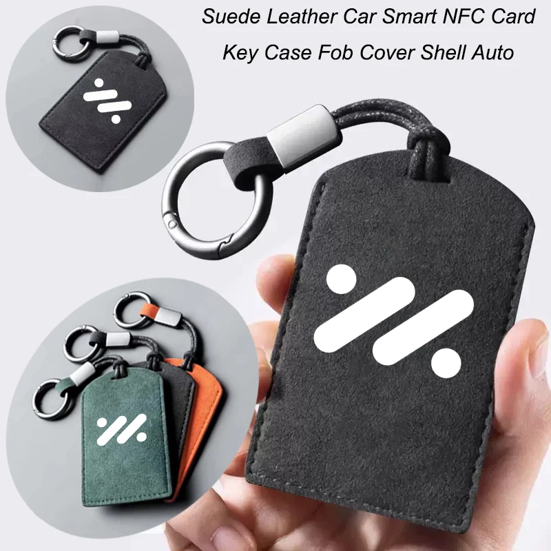 

Suede Leather Car NFC Card Key Cover Fob Case Protector Holder Shell Auto Keychain For SAIC ZHIJI IM LS6 LS7 L7 PRO Accessories