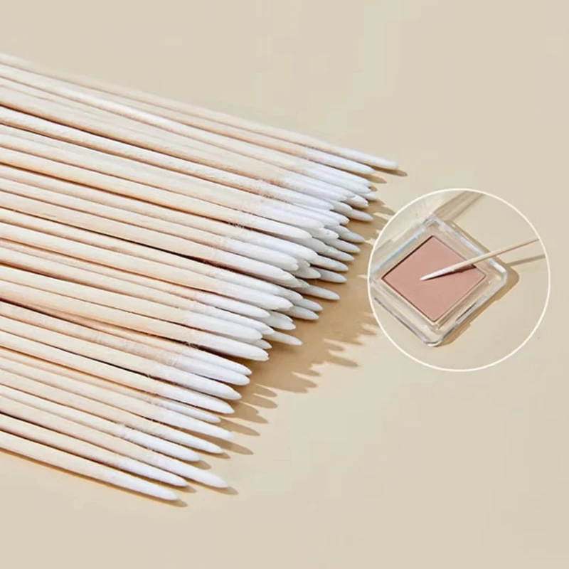 100-600 Stück Holz-Wattestäbchen für Augenbrauen und Eyeliner, Lipgloss-Applikatoren, Reinigungsstäbchen, Wimpernverlängerungs-Applikatoren