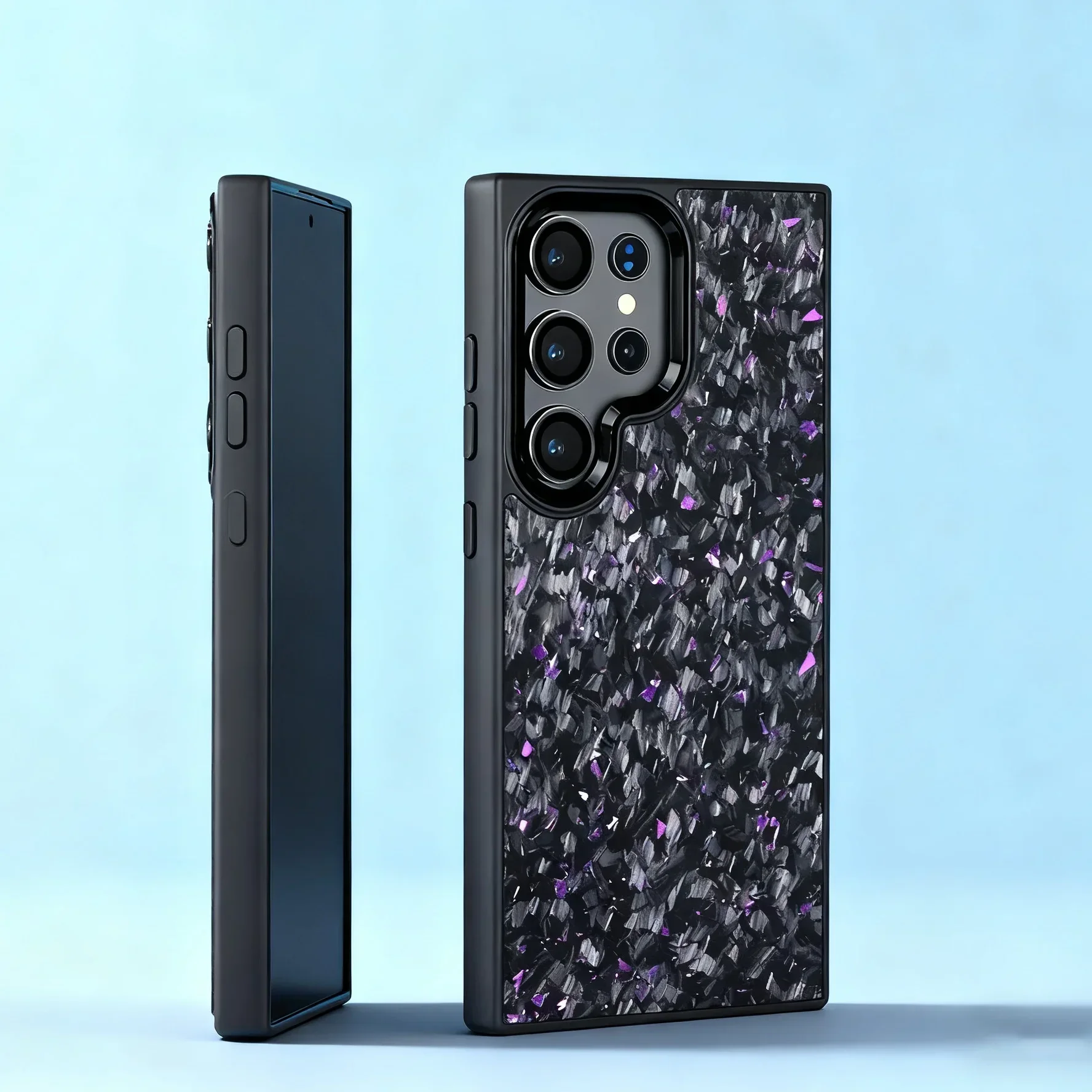 

Тонкая текстура из кованого углеродного волокна, 6 цветов, чехол MagSafe для Samsung Galaxy S25 S24 Ultra Plus, противоударный чехол из сплава с линзой