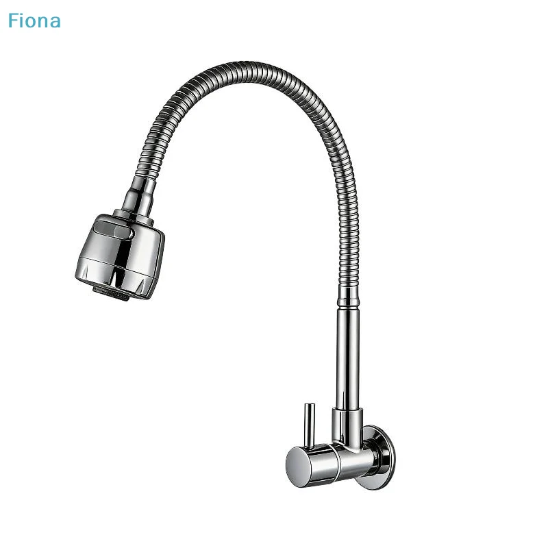 

✔Wall Mounted Flexible Gooseneck Kitchen Faucet,360° Swivel Sprayer Sink Tap with Dual Modes for Laundry/Utility Room