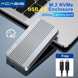 ACASIS 외장 하드 드라이버, M.2 NVMe PCIe SSD 케이스 인클로저, 썬더볼트 3/4, USB3.2, 3.1, 3.0, 2.0 디스크 박스 호환 가능, 40Gbps kingspec