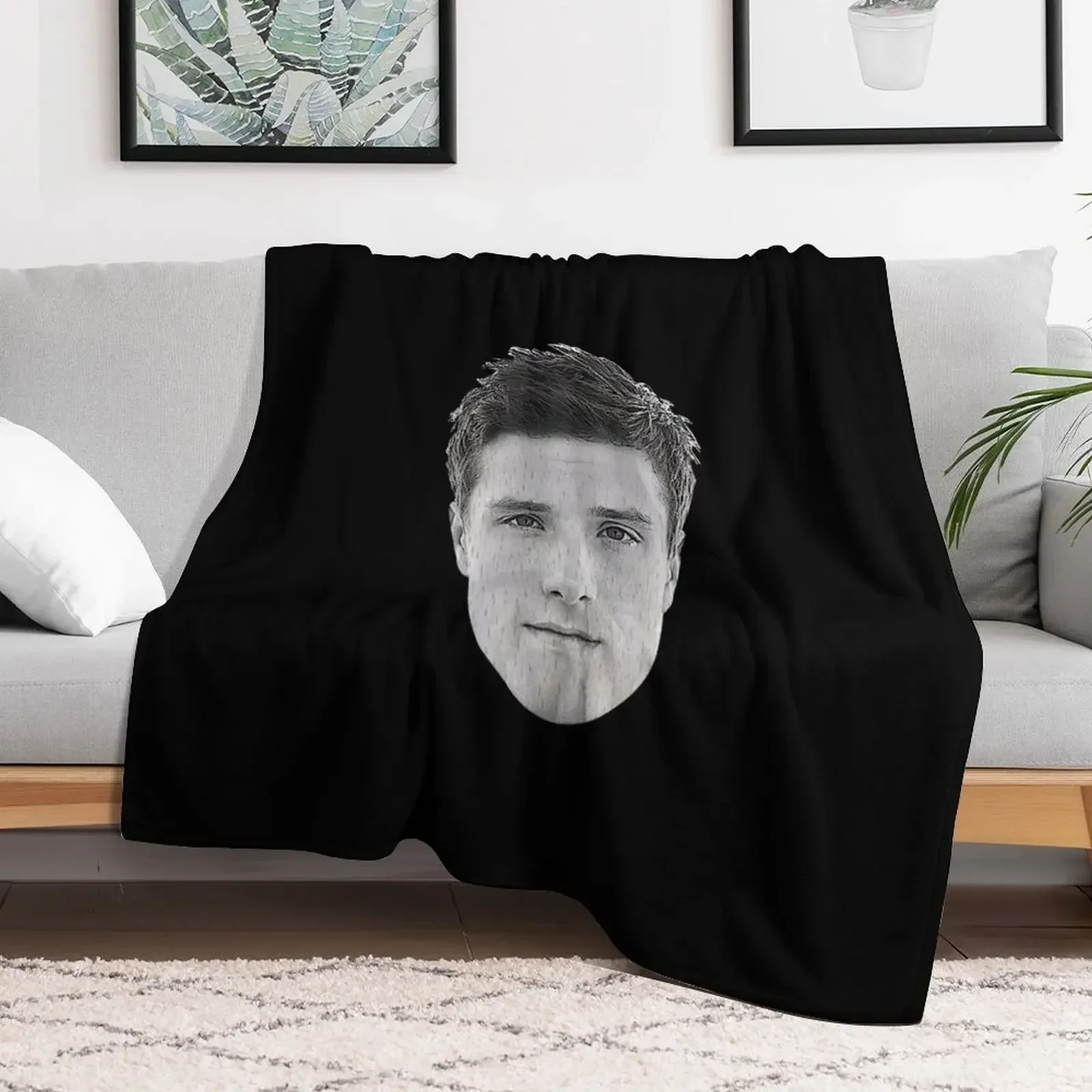 

Josh Hutcherson's Face Engraved on a Wooden Spoon Throw Blanket Designers Camping for winter Blankets