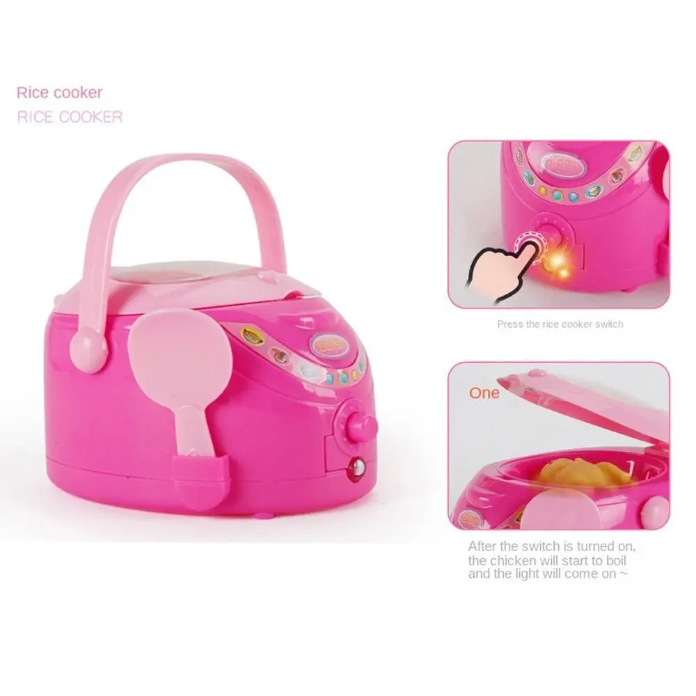 Coffee Machine Household Appliances Toys Toaster Blender Vacuum Cleaner Pretend Play Set with Light Sweeper Kitchen Toys