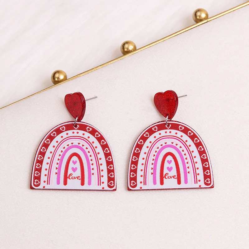 Pendientes colgantes con diseño de globo en forma de corazón para coche, sobre rosa para el Día de San Valentín, decoración elegante y a la moda para las orejas, novedad