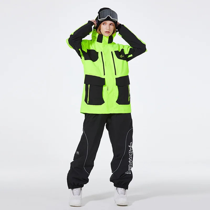 

Outdoor Sport Mountain Men Snow Sets Winter Hooded Jacket Pants Women Ski Suits Waterproof Alpine Male Snowboard Tracksuits