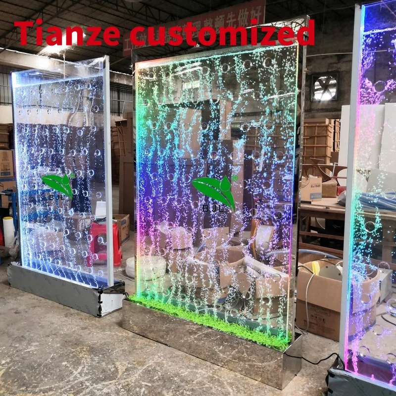 (Customized) hotel restaurant project customized changing color LED light acrylic water bubble panel wall