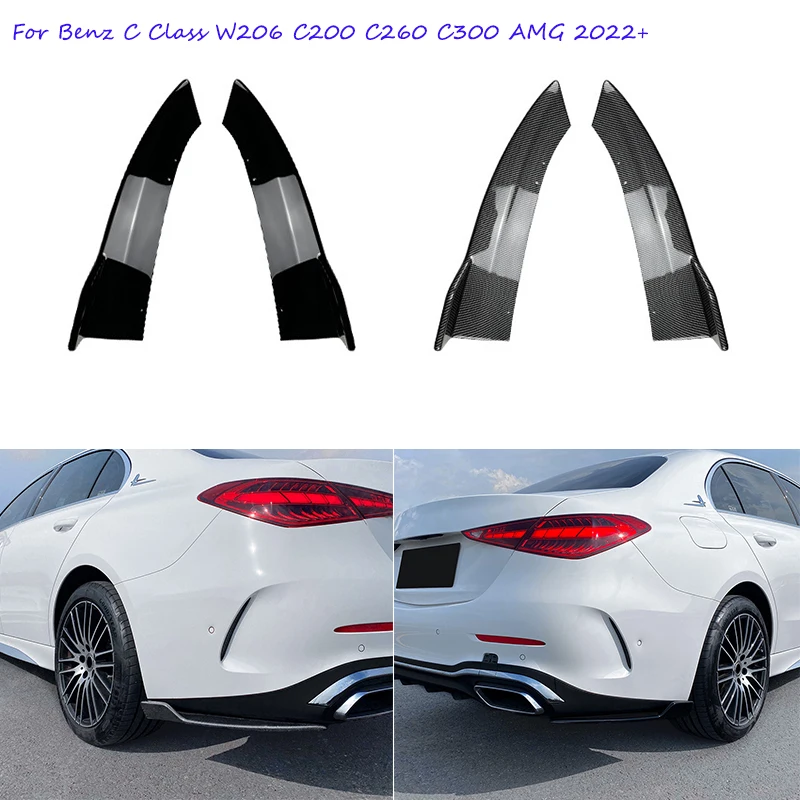 

Car Accessories Rear Bumper Diffuser Side Splitters Spoiler Lip Cover Sticker For Benz C Class W206 C200 C260 C300 AMG 2022 2023