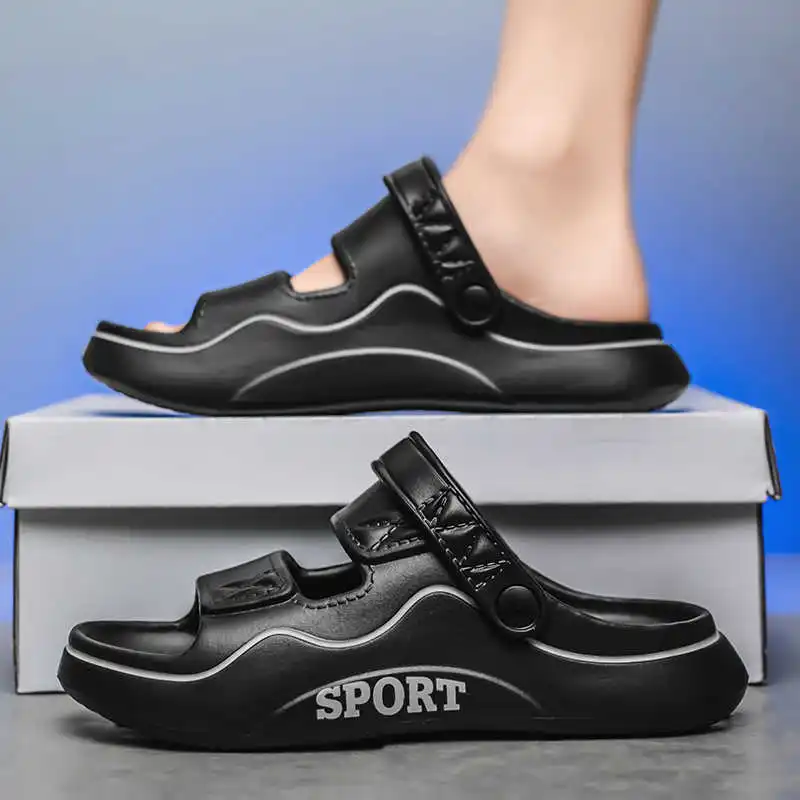 

Нескользящие летние мужские сандалии с круглым носом, шлепанцы для моря, мужская обувь, ботинки, мужские кроссовки, спортивные упражнения