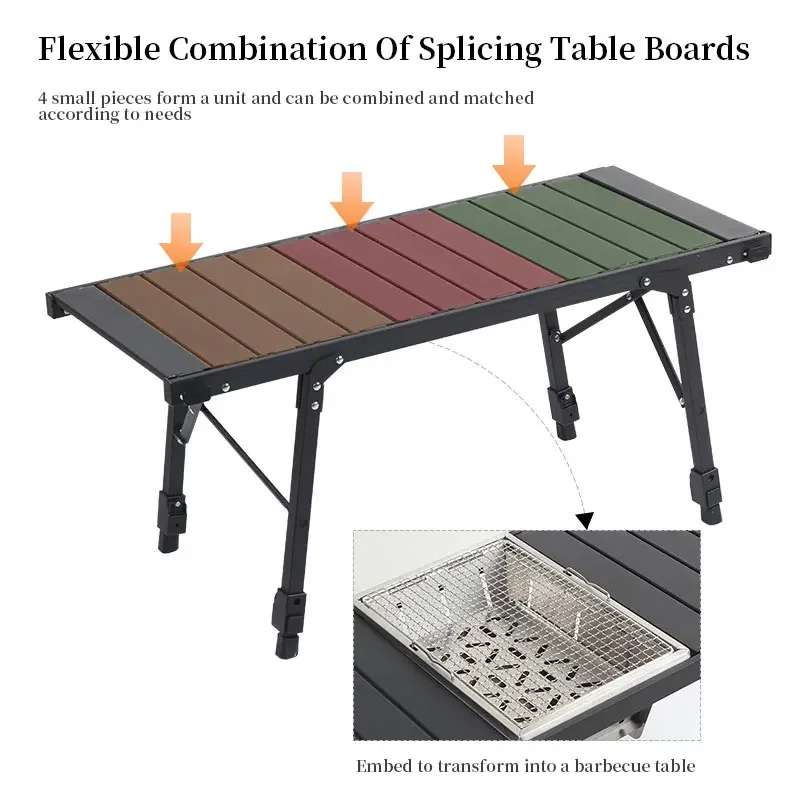 Easy-Carry Folding Table Camping Lightweight Outdoor Camping Lifting Table Aluminum Barbecue Folding Camping Table