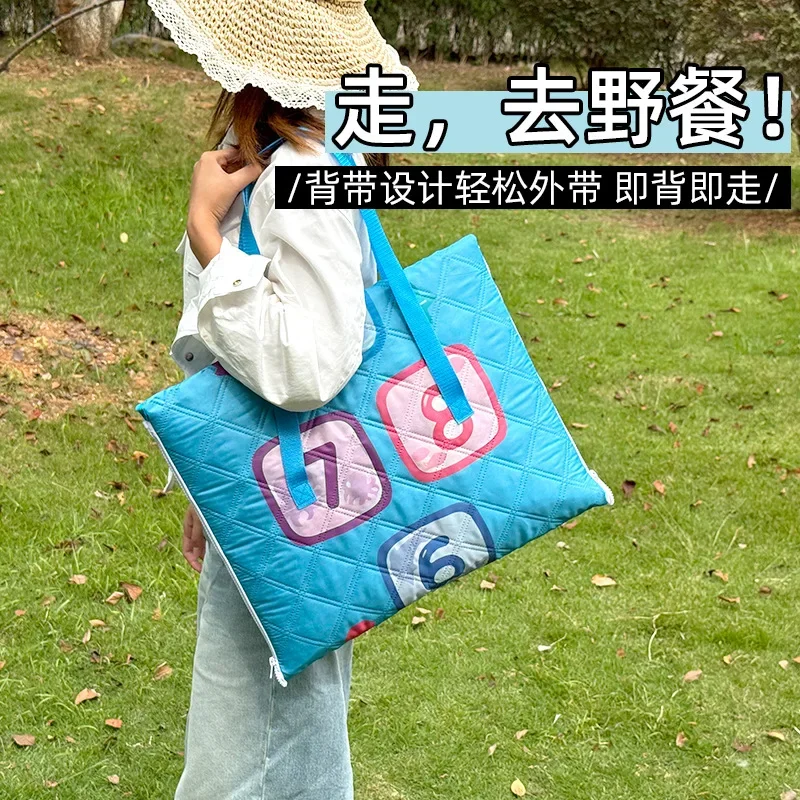 Perfect 150 100cm 2-in-1 Backpack Picnic Mat Customized Ultrasonic Foldable Thickened Waterproof Moisture-proof Camping Mat