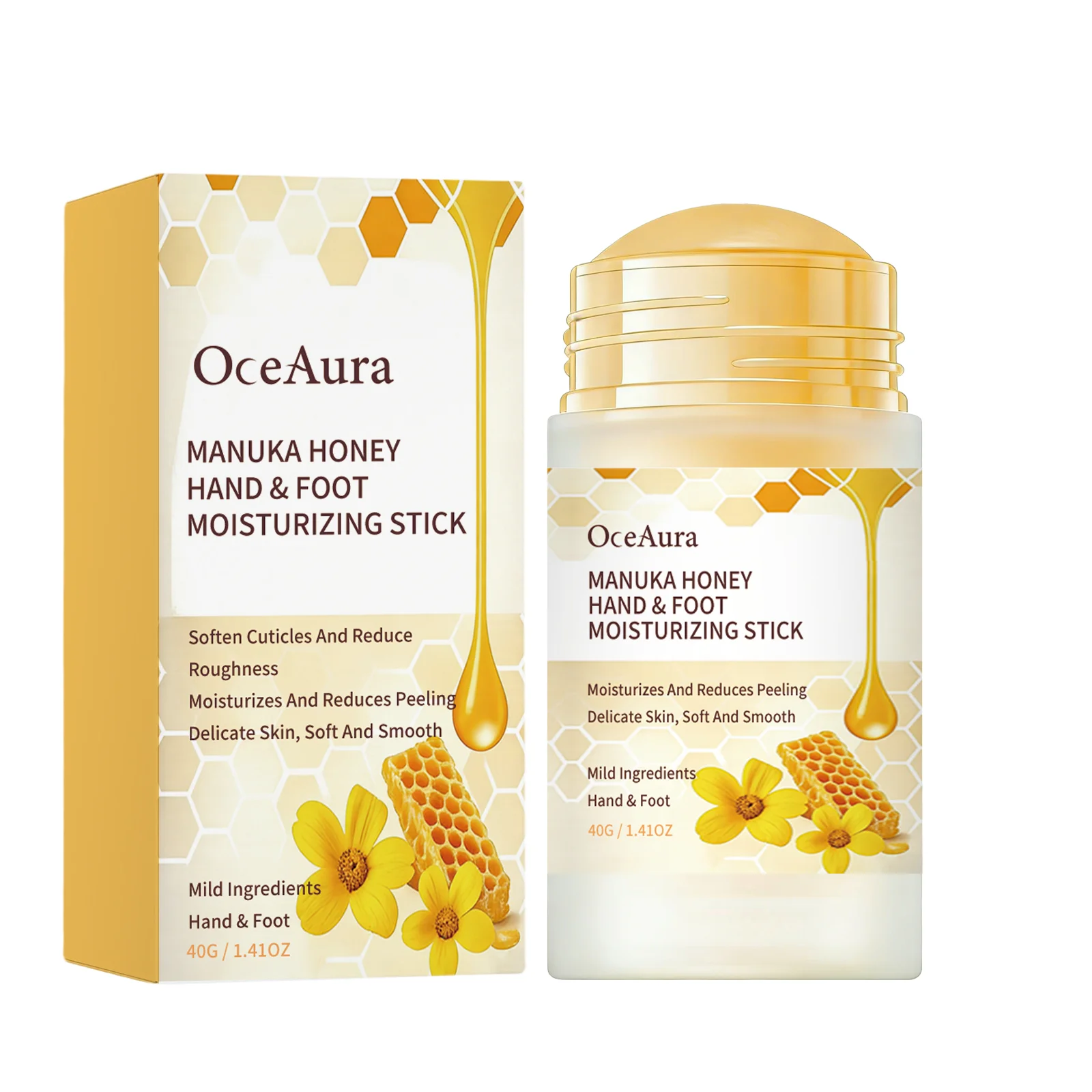 Hand and Foot Moisturizing Stick Solid Skin Balm Gently Moisturizes Dry, Peeling Elbows and Heels, Softens Calluses