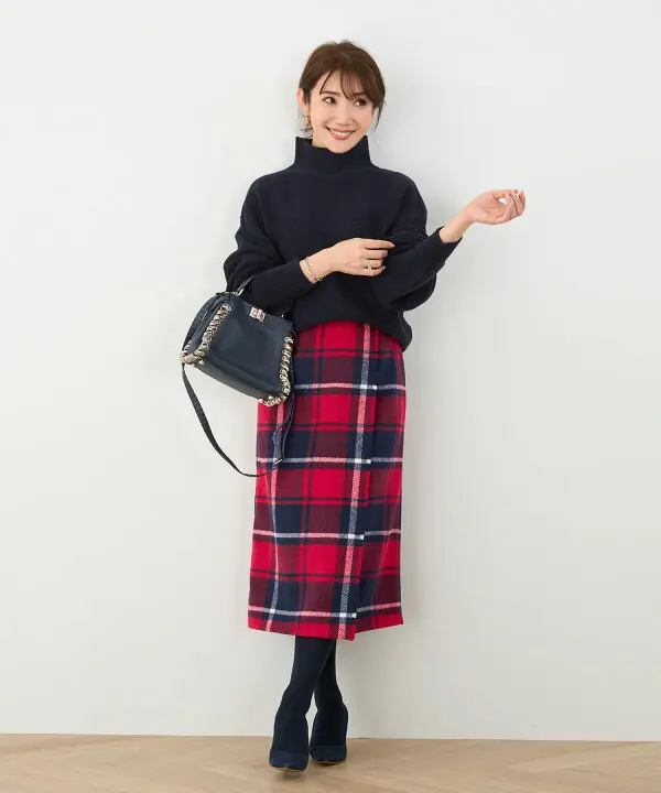 

Xingyejia Lila PG 23 New Thi Woolen Fabric Plaid Casual Slim f Skirt Women's Premium Faion Winter Season ting