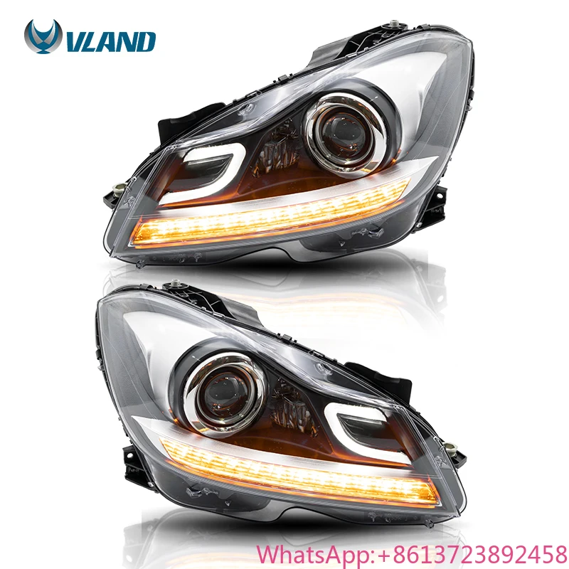 

VLAND Manufacturer Factory Wholesales Full LED Headlights W204 2011-2014 Modified Car Front Lamp for Mercedes-Benz C Class