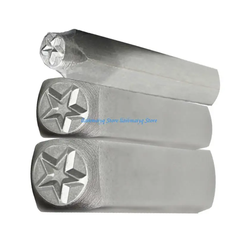 573B Set of 3 Star Shaped Metal Stamping Tools for Leather Crafting Stamps