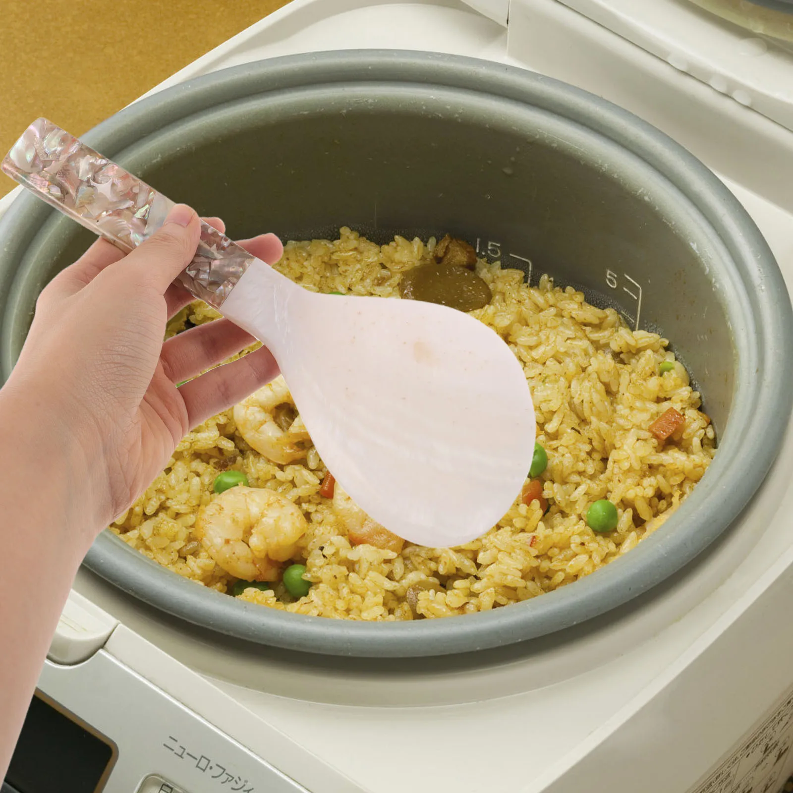 

Natural Shell Rice Spoon Nonstick Kitchen Paddle Rice Cooker Utensil Serving Scoop for Cooking Salad Stir Fry Spatula Spoon