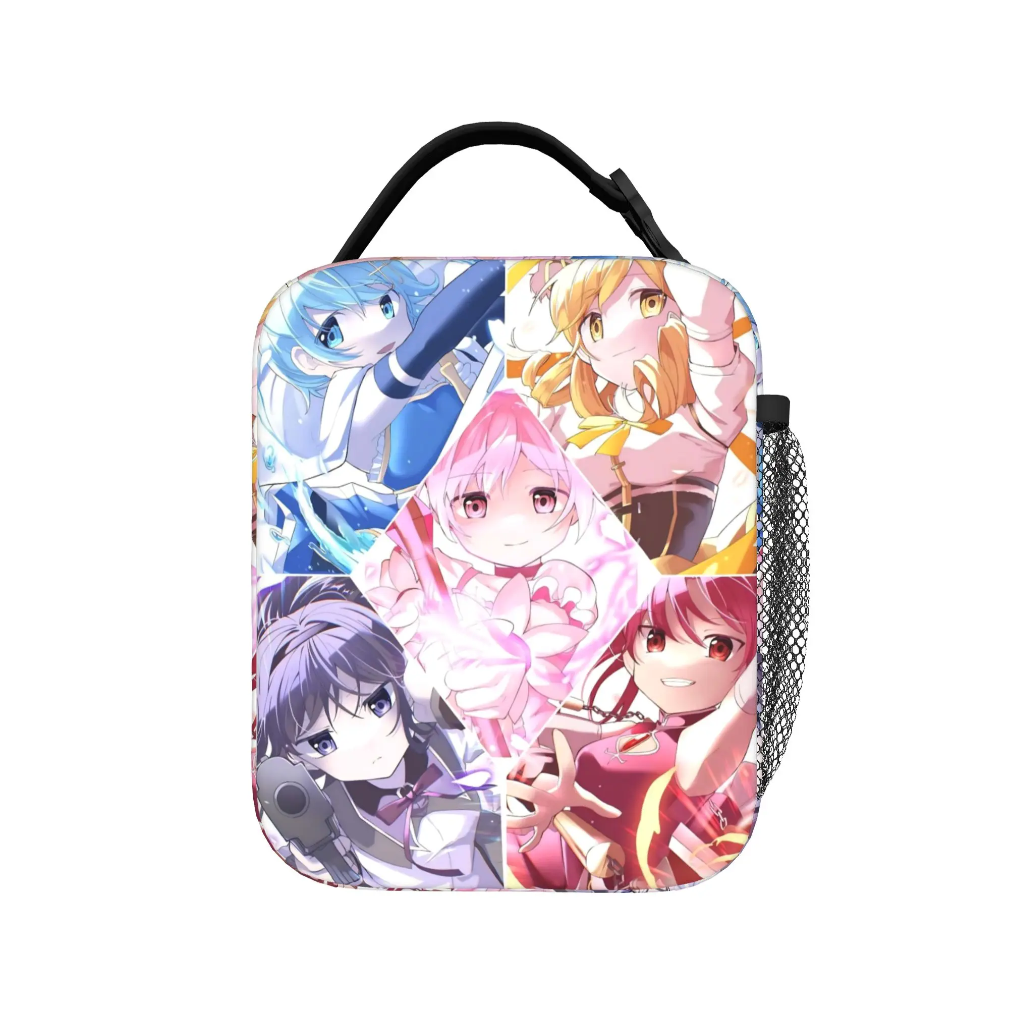 Puella Magi Madoka Magica Insulated Lunch Bags High Capacity Anime Comic Lunch Container Thermal Bag Tote Lunch Box School