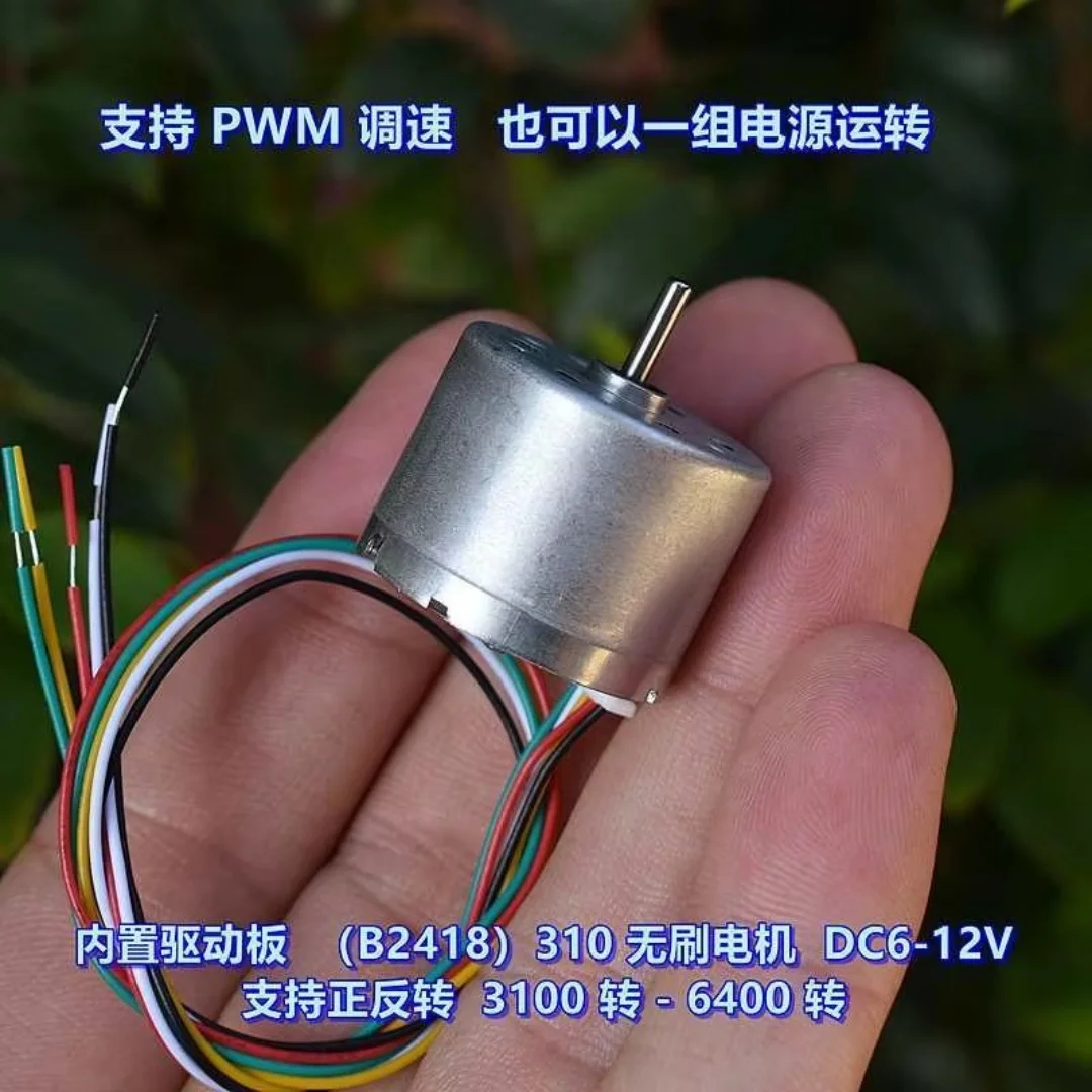 Eingebaute Treiberplatine 310 (B2418) Bürstenloser Motor DC6V-12V Reversibel mit PWM-Geschwindigkeitsregelung