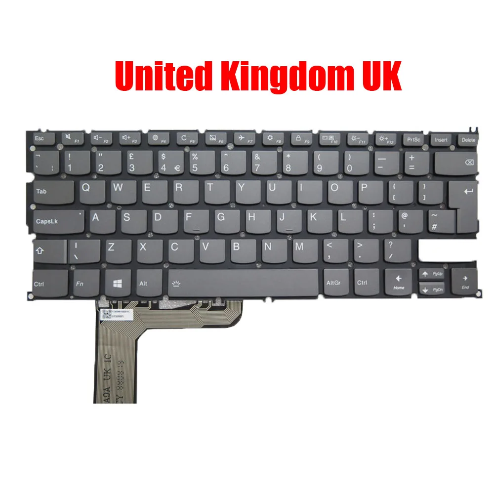 Teclado de portátil para Lenovo Yoga C630-13Q50 81JL, SG-95400-XUA con retroiluminación, inglés, Reino Unido, EE. UU., SN20R39267, PD2SXB-US