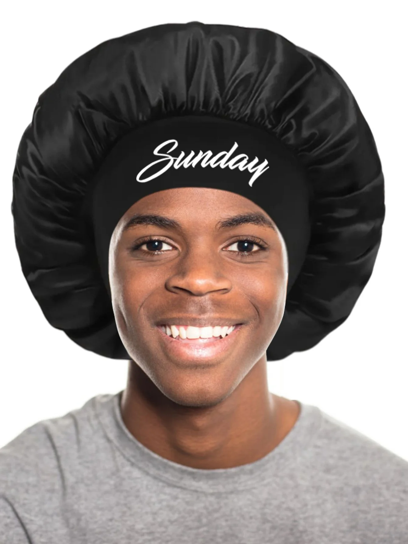 1 x weiche, atmungsaktive Schlafmütze zum Schutz vor Haaren – einlagige Unisex-Twist-Mütze – Detail 4