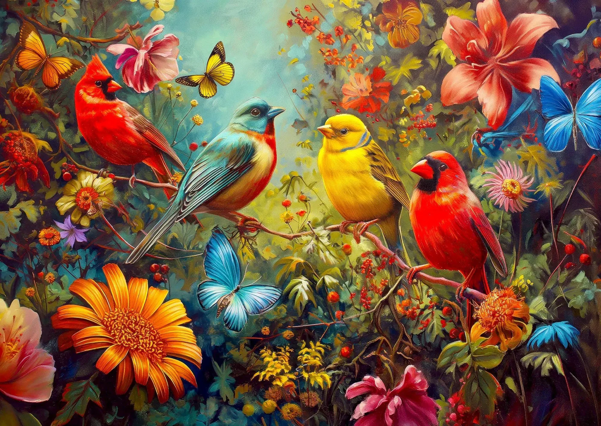 

Jigsaw Puzzle 1000 Pieces Flowers and Birds Puzzle Home Decor for Adults Game Family Fun Puzzles Educational Toys