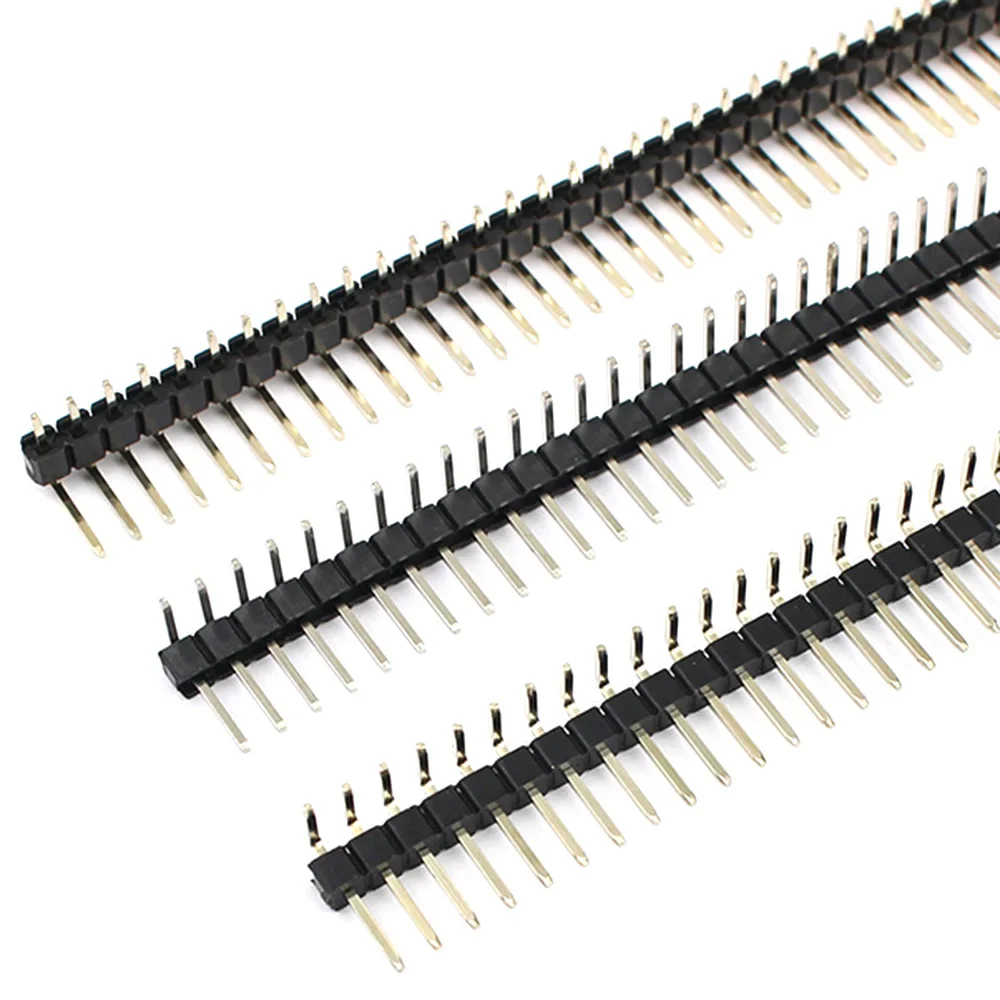 

50pcs 2.54mm Pitch 1x40 40 Pin Male Single Row Right Angle Header Strip Connector 40P